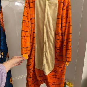 Large Tiger Adult Onesie Pajamas Halloween Costume
